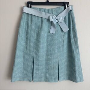 NWT Vintage St. John Couture Tweed Skirt Pleated Bow Waist Size 6